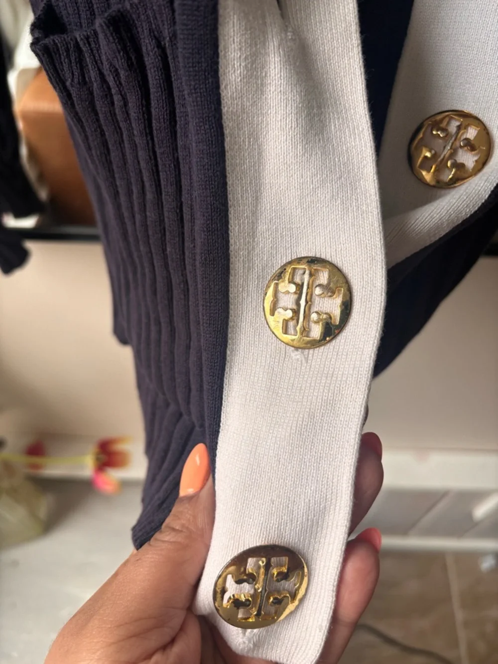 TORY BURCH | ribbed cardigan | size xl - Picture 6 of 6